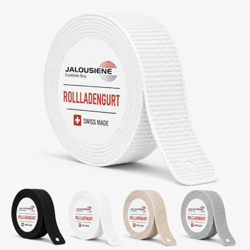 Jalousiene® Rollladengurt Weiß 14 mm – 7 m – strapazierfähiges Ersatz-Gurtband für Fenster & Türen – reißfest, UV-beständig & passgenau – ideal für Heimwerker & Profis
