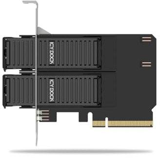 Carte Adaptateur 2 Baies M.2 NVMe SSD avec Rack Amovible vers PCIe 4.0 x8 pour Port d'extension PCIe (Bifurcation nécessaire) - ICY DOCK ExpressSlot Core MB312M4P-B