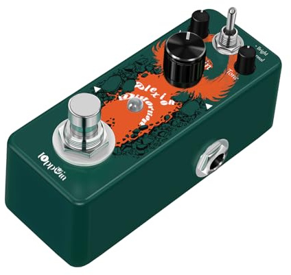 IOppWin PLEXION Classic Plexion Verzerrerpedal - Vintage Verzerrungston, 3-Knopf-Steuerung (Gain/Tone/Volume), Bright/Normal-Umschaltung, True Bypass (DC 9V)