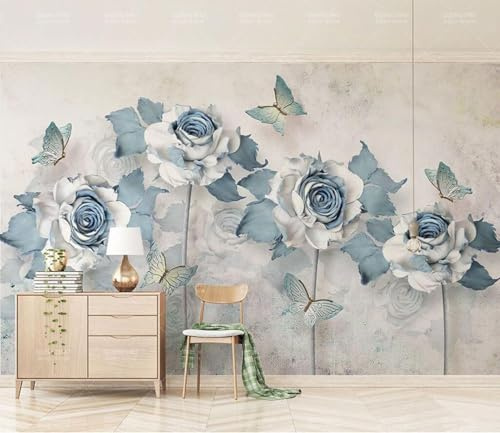 Rosa Rose Fototapete, 3D Pflanzen Blumen Poster Abziehen Und Aufkleben, Selbstklebende Tapete, Entfernbarer Aufkleber, Heim, Tv-Hintergrund, Große Kunst, Wandmalerei, Wandposter-610390233475
