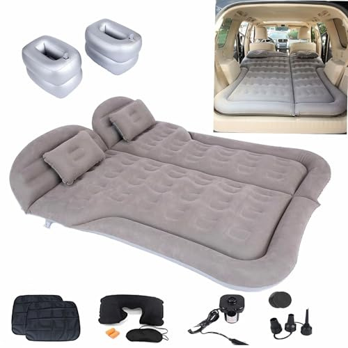 Icelus Colchón De Aire para Cama del Asiento Trasero del Coche y SUV - Bomba Inflable Universal para Dormir en el Camping y en Viajes