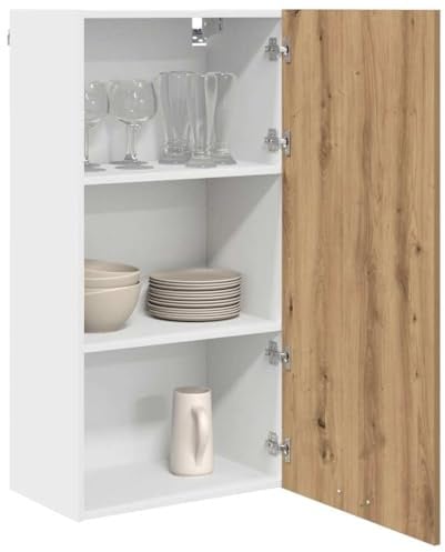 vidaXL Hängeschrank Artisan-Eiche und Weiß 50 x 31 x 100 cm