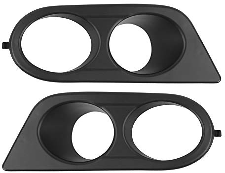 Tissting Frontscheinwerfer Abdeckung, Zwei Löcher Nebelscheinwerfer Blenden Stoßstangen Schutz für E46 M3 2001-2006, glänzend schwarz, Mattschwarz, Carbonoptik, Kunststoff (Mattschwarz)