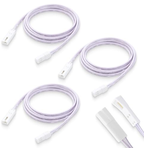 3 Stück LED Verlängerungskabel 2m mit Mini-Stecker, Anschlusskabel für Schrankbeleuchtung, Aufbauleuchten und Küchenleuchten, flexible Kabellösung für 12–24V LED-Systeme, einfache Plug-and-Play-Instal