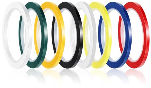 DOPENSPI 8 Rollen 5 mm Whiteboard Klebeband, 8 Farben Whiteboard Buntes Art Tape für Schule, Büro, Scrapbooking, Notebook, DIY-Basteln, Grafische Diagramme, Dekoration