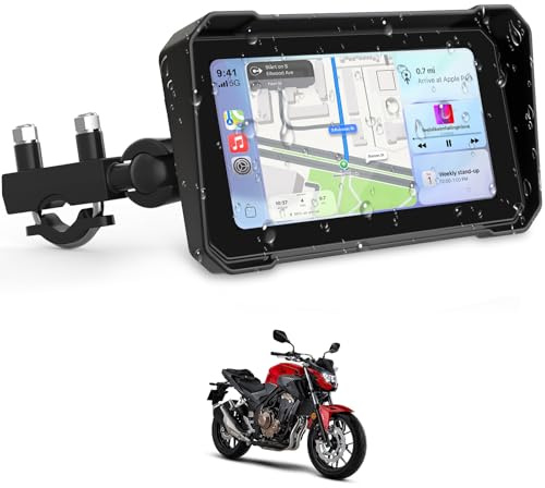 6,3 Carplay Moto Android Auto Moto Portátil Inalámbrica Impermeable IP67 | Moto Pantalla Carplay con Navegador para Motocicletas, Siri/Asistente de G-oogle, Bluetooth