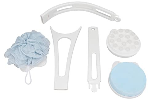 Multifunctional 3 in 1 Shower Brush Set with Long Handle, Skin Exfoliating Bath Back Scrubber for Adults, Elderly and Pregnant Women, 17.3 x 15.6 Inches