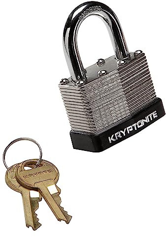 Kryptonite Laminated Steel Key Bike Padlock, Heavy-Duty 44mm Security Lock for Bicycles, Door, Gate, Fence