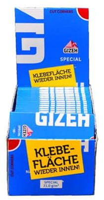 GIZEH Special Blättchen, Regular Size – 50 Heftchen á 50 Blatt | Feine Papers zum Selbstdrehen mit Cut Corners, 21 g/m² - Premium Paper für gleichmäßiges Drehen
