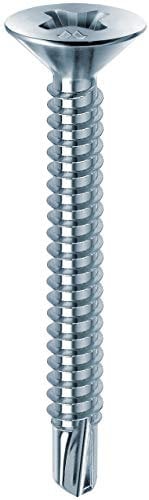 Mustad: 500 viti Drillex® Autoperforanti, Testa Svasata Piana, 4.2x25 mm, Zincate Bianche