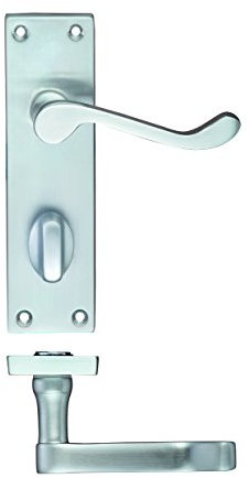Victorian Scroll Door Handle Bathroom Set 150mm x 40mm Satin Chrome From The Door Handle Store