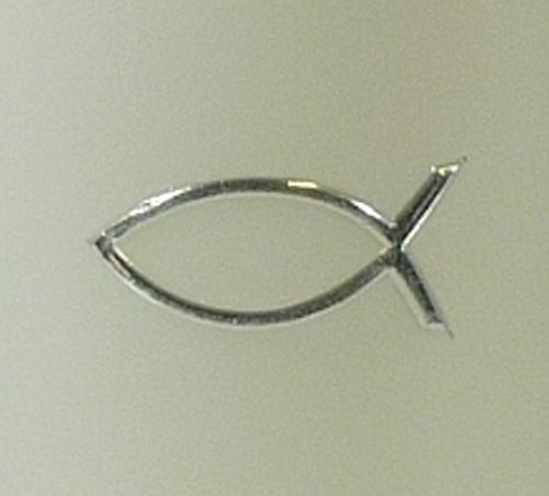 Wachsmotiv Fisch, silber glänzend - 20x40 mm - 9676 - Wachsdekor für Kerzen