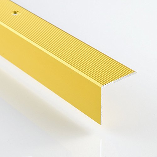 [DQ-PP] 1 x ALU PROFIL -L- Winkelprofil - Winkelmaße: 30 x 30, Farbe: gold, Länge: 100cm Treppenkanten Winkelprofil Treppenwinkelprofil Treppenprofil Treppenkantenprofil NEU