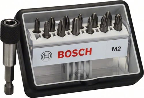 Bosch Professional 12+1tlg. Schrauberbit-Set Extra Hart für Phillips- und Pozidriv-Kreuzschlitzschrauben, 2607002564