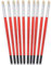 Tristar Série 308 Lot de 10 Brosses plates en soie de porc n°6 Rouge