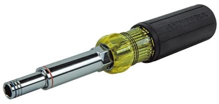 Nut Driver, 6-in-1 Multi Nutdriver Set, Heavy Duty Hollow Shaft Six Point Hex Sizes KLEIN TOOLS 32800,Black