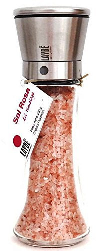 LAYBE Sal rosa del Himalaya en molinillo de cristal y acero inoxidable - 200 g