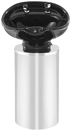 Physa TRAPANI Lavatesta Parrucchiere Portatile Professionale (Lunghezza Tubo 75 cm, Lavandino 50 x 59 cm, Angolo di Inclinazione 30°) Nero/Argento