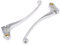 sourcing map 2Pcs Aluminio Cromado Maneta Izquierda Palanca del Embrague del Freno para Moto CBT