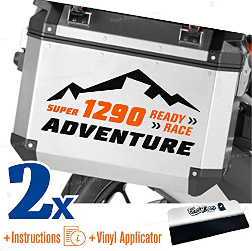 2pz Adesivi compatibili con KTM 1290 Super Adventure TOURATECH GIVI (nero-arancione)
