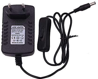 HEGEHE 12V 2A Netzteil mit Schalter Adapter Transformator Stromversorgung für LED Lichtstreifen Lichtband- Euro Stecker