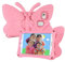 Tading Kids Case for Samsung Galaxy Tab A7 Lite, Shockproof Light Weight Protective Stand Cover for Samsung Galaxy Tab A7 Lite 2021 8.7 Inch Tablet (SM-T225/T220), Cute Butterfly - Baby Pink