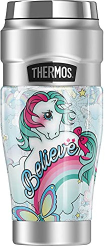 My Little Pony Retro Believe In Dreams Thermos Stainless King Stainless Steel Travel Tumbler, Vacuum Insulated & Double Wall, 16 oz