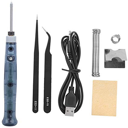 USB Soldering Iron,Mini Portable Soldering Iron Kit Soldering Iron Welding Tools 3 Level Adjustable Temperatur Stainless Steel Solder Pen Set for Beginners and Professionals
