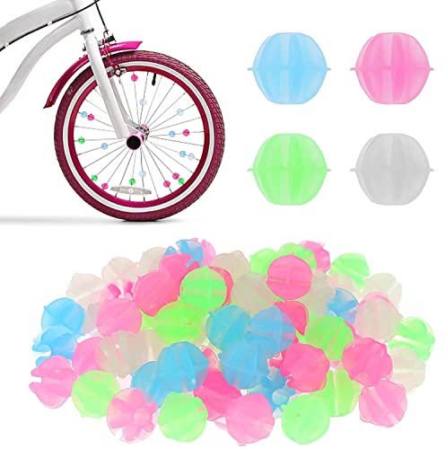 Prmape 108 Stücke Fahrrad Speichenklicker,Kinderfahrrad Zubehör Speichenclips für Kinder Fahrradspeichen Dekorationen Geschenk für Mädchen und Jungen Speiche Perlen