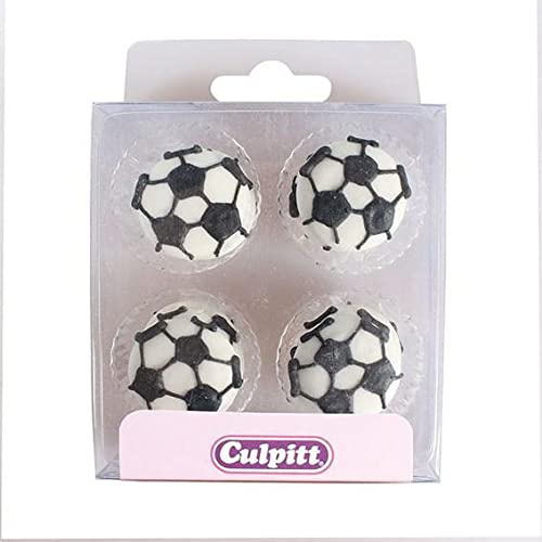 Football Sugar Cake Toppers - 12 Pack