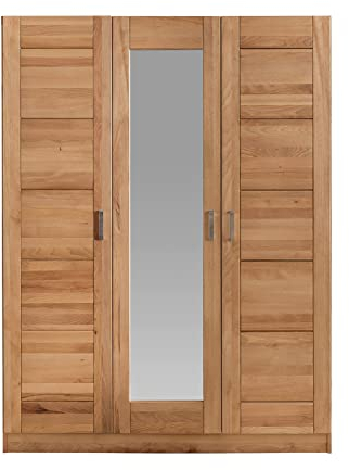 Möbel Jack Kleiderschrank - Kernbuche massiv geölt - 152 x 205 cm - 3 Türen