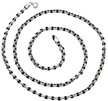 Bishilin Halskette 925 Silber Herren, 3MM Erbskette mit Collierverschluss Silber Kette 80CM ohne Anhänger Partnerkette Männer