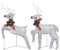 vidaXL 2X LED Rentier Beleuchtet Dekofigur Weihnachtsdeko Figur Weihnachten Beleuchtung Innen Außen Weihnachtsdekoration Silbern 40 LEDs