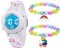 Mamiddle Kinderuhr Digital für Jungen Mädchen 3ATM Wasserdicht Kinder Armbanduhr mit Wecker Datum Stoppuhr Kinder Uhr für 3-10 Jahre (Weißes Einhorn Set)