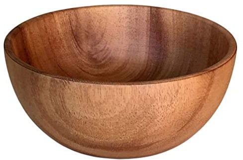 Cabilock 1pc Wooden Salad Bowl Home Kitchen Fruit Serving Bowl Elegant Handcrafted Design for Snacks Desserts and Salads for Parties and Everyday Use