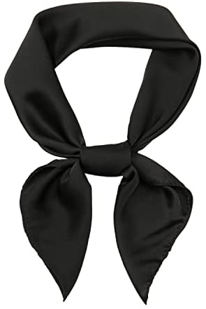 Seidentuch Damen Bandana Schwarz Kopftuch Sommer Halstuch Schals Tüch frühling Seidenschal Halstücher Quadrates 70x70cm
