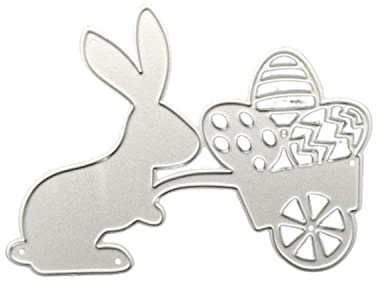 Qoiseys Trolley Kaninchen Ostern Stanzschablone Die Stanzen Basteln Prägeschablone, Stanzungen für DIY Scrapbooking Fotoalbum Dekoratives Papier Basteln Prägeschablone