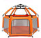 Laufstall Baby Faltbar mit Matratze, CutieClub Laufgitter Babys Klappbar Pop-up Laufstall, Großer 6 Eckig Playpen mit Sun Shade Reiselaufstall mit Tragetasche für Haus,Garten,Strand Outdoor (Orange)