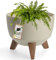 KADAX Pot de Fleurs en Plastique sur Trois Pieds, Effet Bois pour Sublimer la Décoration de Votre Maison et de Votre Jardin, Intérieur et Extérieur (Beige, 24 cm)