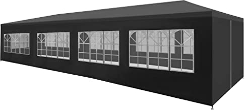PURADAY Tenda per feste, 3 x 12 m, colore antracite, per feste, campeggio, feste, impermeabile, stabile per feste in giardino e diverse attività all'aperto