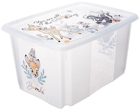 keeeper Bambi Aufbewahrungsbox mit Deckel, Dreh- und stapelbar, Für Kinder, 45 l, Karolina, Transparent