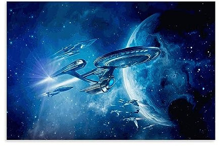 UMCHU USS Enterprise Classic Poster Dekorative Malerei Leinwand Wandkunst Wohnzimmer Poster Schlafzimmer Malerei,Wandkunst Bilddruck Moderne Familienzimmer Dekor 08x12inch(20x30cm)