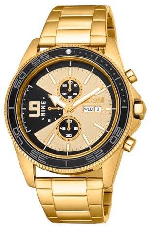 Just Cavalli Just Cavalli Young Subversia JC1G282M0055, Armbandfarbe: Gelbgold, Zifferblatt Champagner, Herren, Armband