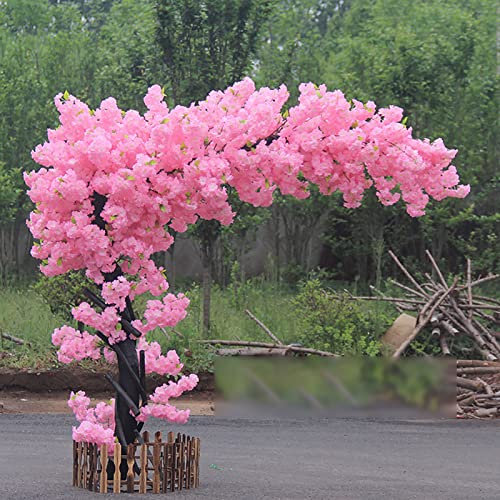 Arbre de Fleurs de Cerisier Rose Japonais Artificiel Fait à la Main Fausse Fleur de Soie Sakura Arbre à souhaits pour événement de Mariage fête Restaurant Centre Commercial 1x0.6m/3.2x1.9ft