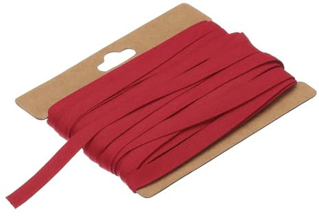 QUARKZMAN 1/4 Doppelt Gefaltetes Schrägband Baumwolle Kontinuierliches Bias Klebeband für Nähen Säumen Quilten Saum Binden Handwerk (Dunkel Rot 12 Yards)