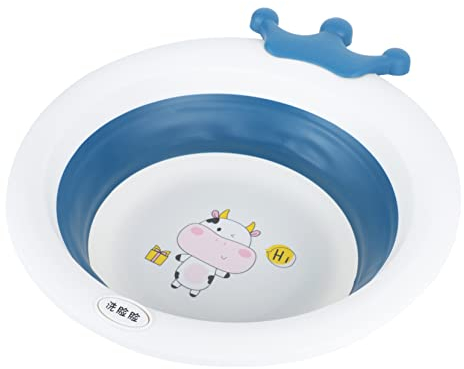 Toyvian Lavabo de Bebe Palangana Plegable Cubo de Hielo Lavabo Biberones Lavado Plegable Fregadero Plastico Para Platos Ronda El Plastico Niño para Facial Y Uso Diario para Viajes Camping y Cocina