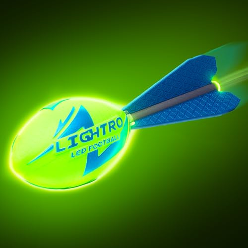 LIGHTRO - Foam Glow in the Dark Football - Super Bright - Smart LEDs - Batteries Included - Football Game for Kids 8 9 10 11 12 - A Perfect Birthday and Summer Gift