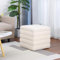 Hanstore Teddy Square Ottoman, Boucle Storage Ottoman, Footrest, Storage Bench, Bed End Stool, Small Storage Ottoman for Living Room, Bedroom - White