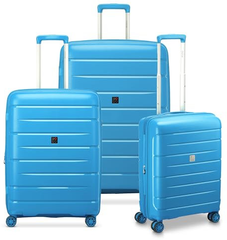 MODO BY RV RONCATO STARLIGHT 3.0 set valigie Grande, Medio e Cabina, espandibile e con sistema di chiusura TSA - Blu elettrico