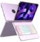 MMK Keyboard Case for iPad A16 11th Generation 2025 and 10th Generation 2022 (11/10.9 inch), Multi-touch Trackpad & 7 Color Backlight & 360°Flip Hard-shell, Compatible with iPad 11/10 Gen, Purple